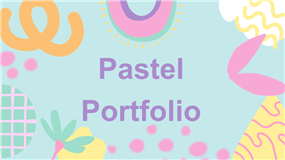 水彩涂鸦创意插画风个人作品集展示ppt模板